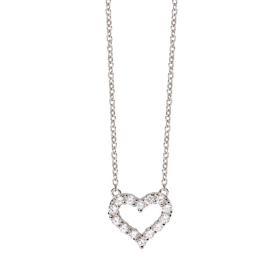 girocollo donna mabina happy love in argento con cuore di zirconi bianchi 553681