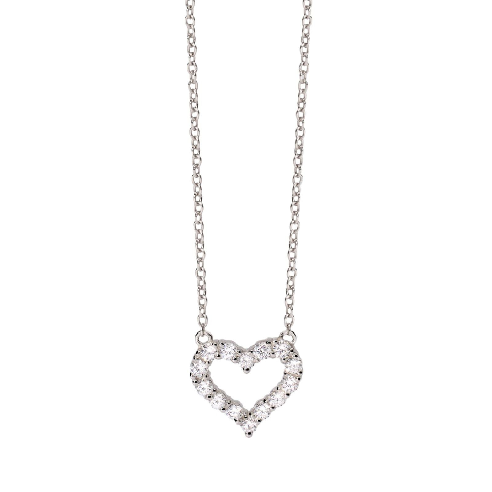 girocollo donna mabina happy love in argento con cuore di zirconi bianchi 553681