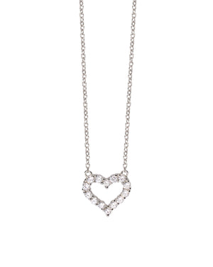 Collana girocollo da donna della collezione Mabina Happy Love in argento 925 con cuore di zirconi bianchi 553681