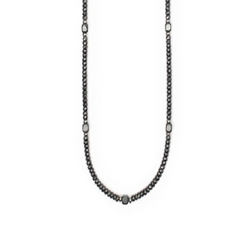 collana uomo mabina route 66 in argento con ematite e rondelle 553687