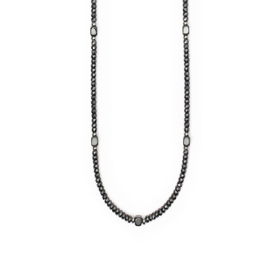 collana uomo mabina route 66 in argento con ematite e rondelle 553687