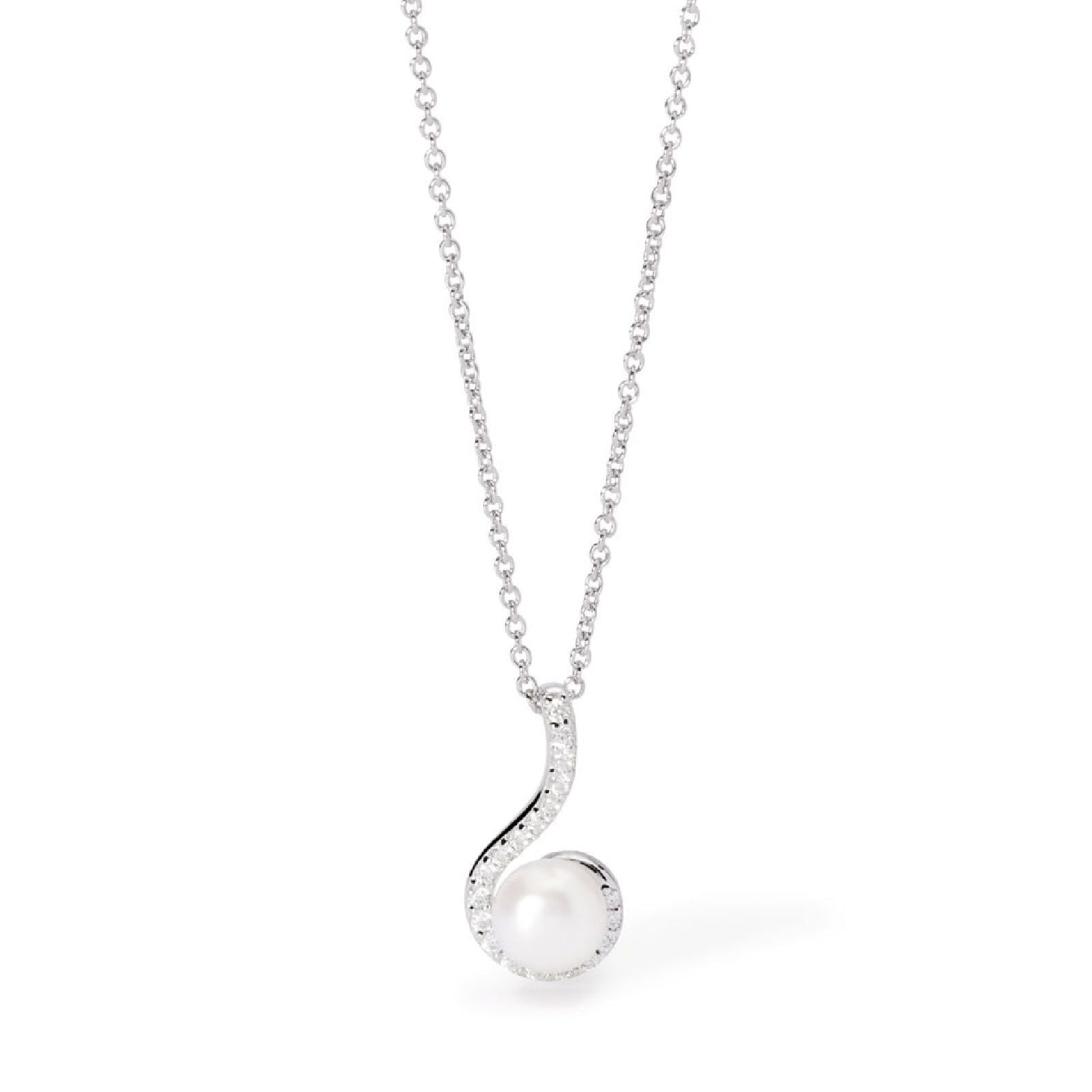 collana donna mabina sinfonia in argento con perla e zirconi bianchi 553701