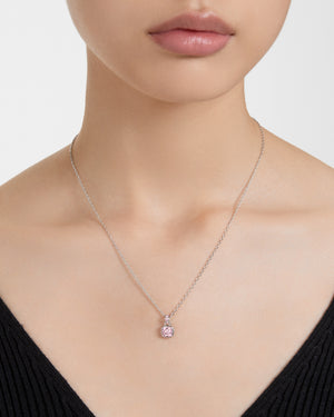 Collana girocollo da donna Swarovski Birthstone in lega di metalli rodiata con cristallo rosa del mese di giugno 5652044