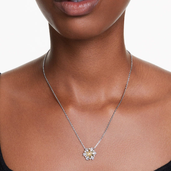 Collana donna Swarovski Idyllia argento e oro con fiore di cristalli 5679939-5