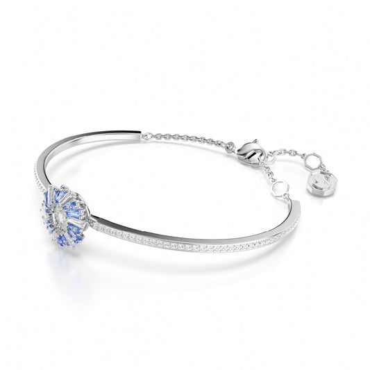 Bracciale donna Swarovski Idyllia argento con fiore di cristalli blu 5680014-2