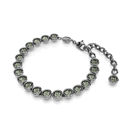 Bracciale tennis donna Swarovski Imber placcato rutenio con cristalli neri 5682592-2