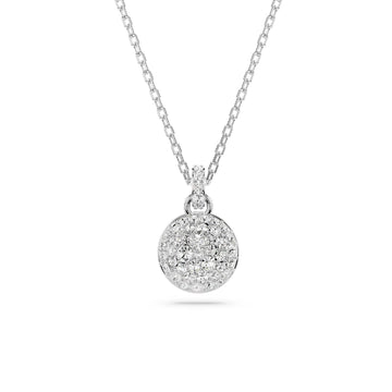Collana donna Swarovski Meteora rodiato con ciondolo tondo e cristalli 5683446-1