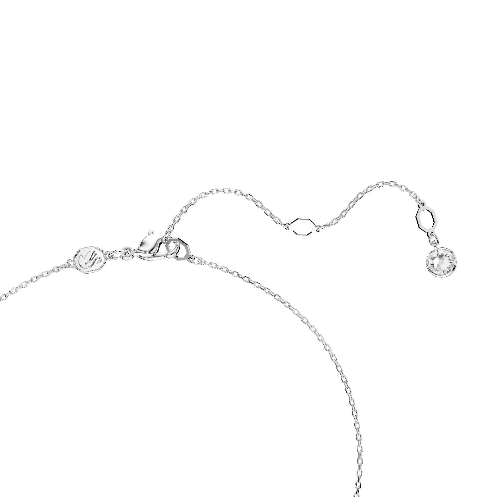 Collana donna Swarovski Meteora rodiato con ciondolo tondo e cristalli 5683446-4