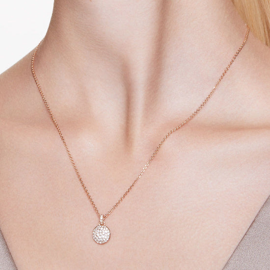 Collana donna Swarovski Meteora placcato rosé con ciondolo tondo e cristalli 5683450-5