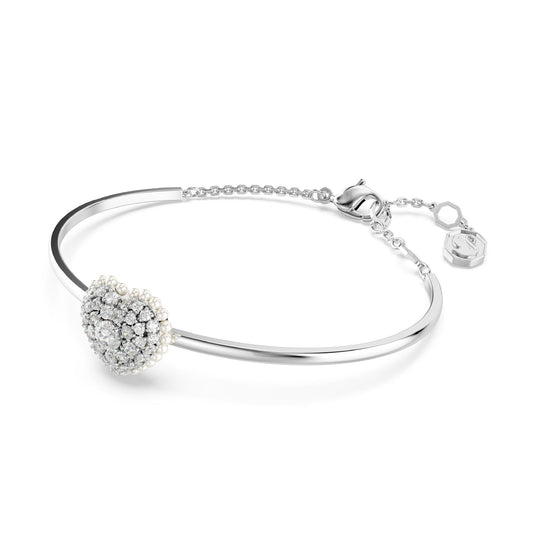 Bracciale donna Swarovski Hyperbola rodiato a cuore con cristalli e perle 5684385-2