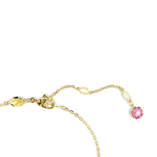 Bracciale catena donna Swarovski Gema placcato oro cristalli rosa e perle 5688488-3