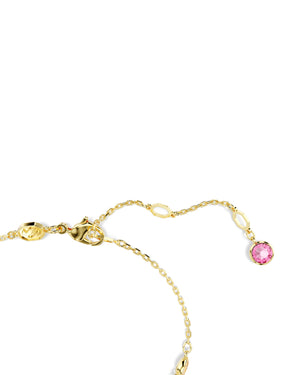 Bracciale catena da donna Swarovski Gema placcato oro con fiore di cristalli di diversi tagli sui toni del rosa e perle 5688488