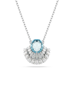Collana girocollo da donna Swarovski Idyllia in lega di metalli rodiata con ciondolo con cristalli bianchi e uno blu 5689195