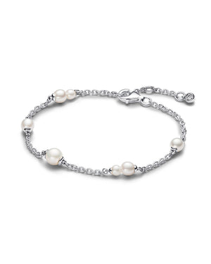Bracciale catena da donna Pandora Timeless in Argento Sterling 925 con sette perle d'acqua 593172C01