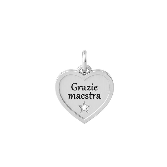 Charm Kidult By You donna acciaio a cuore per maestra con stella 741038-1