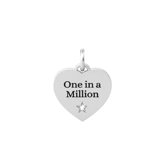 Charm Kidult By You donna acciaio a cuore con stella e "One in a Million" 741064-1