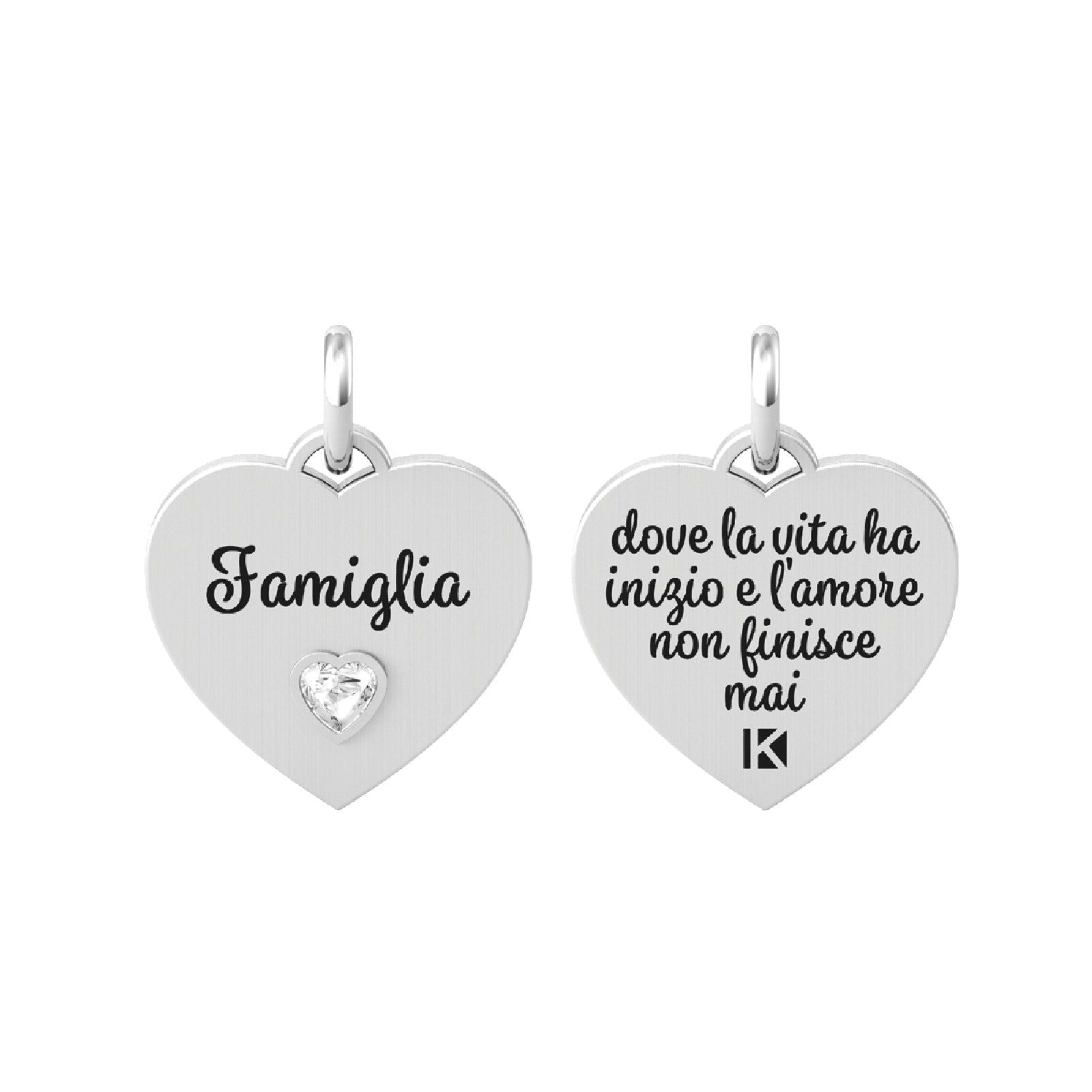Collana Kidult Cuore In Acciaio - Scritta Sister Family - Gioiello Moderno 751159