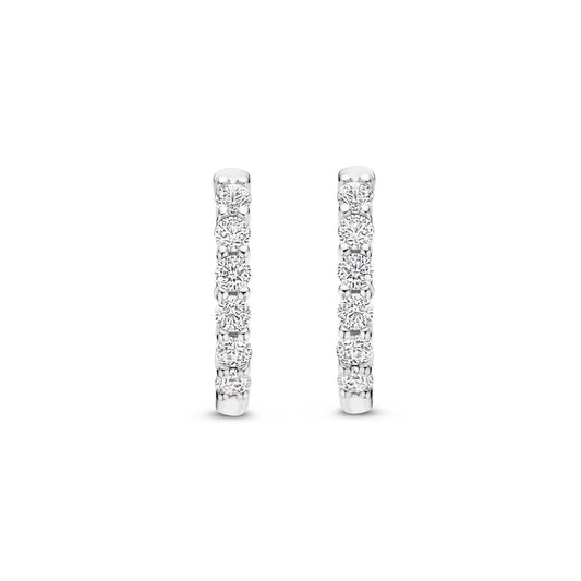 Orecchini cerchio 14mm donna TI SENTO Milano in argento con zirconi 7957ZI-1