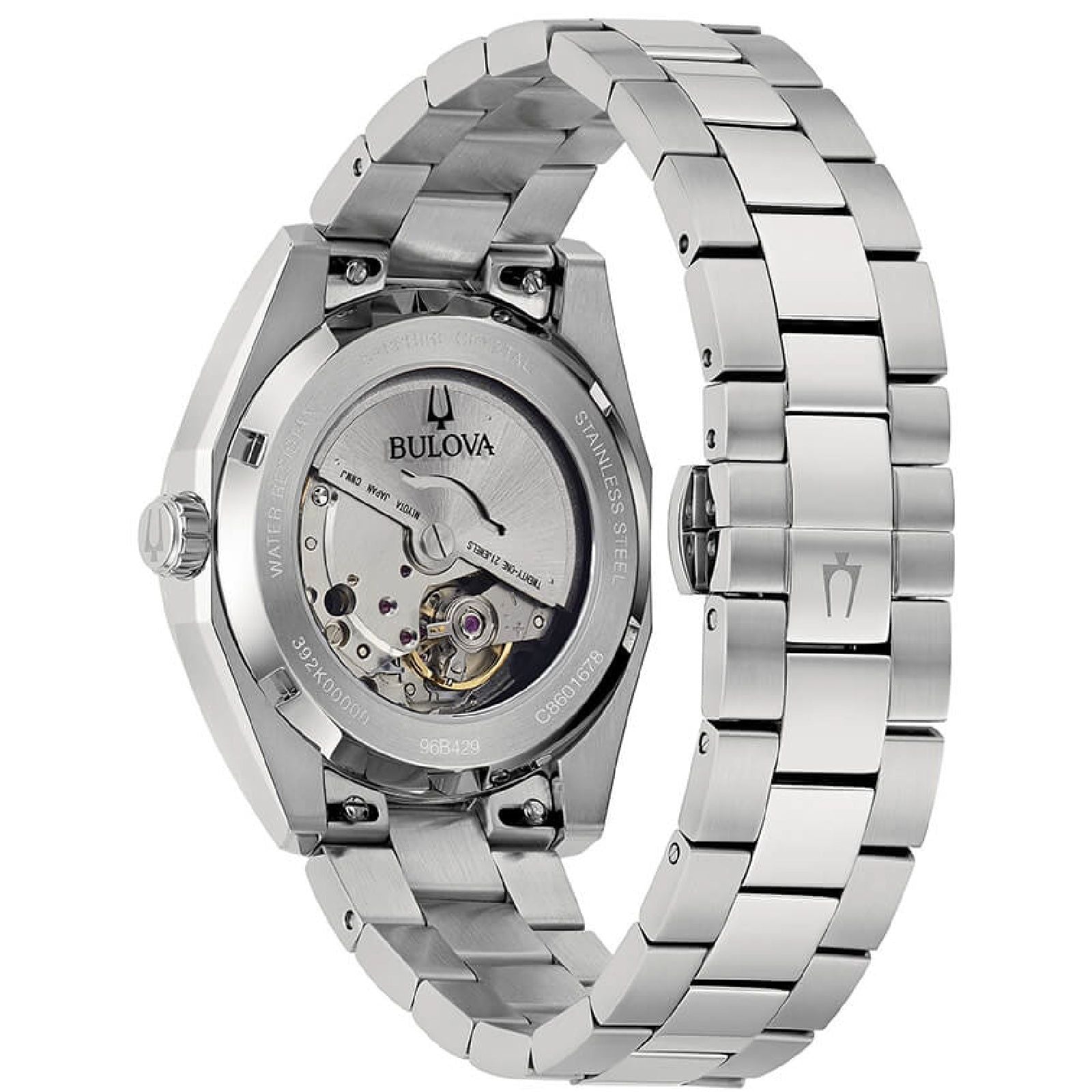 Orologio automatico uomo Bulova Surveyor in acciaio e quadrante verde 39 mm 96B429-2