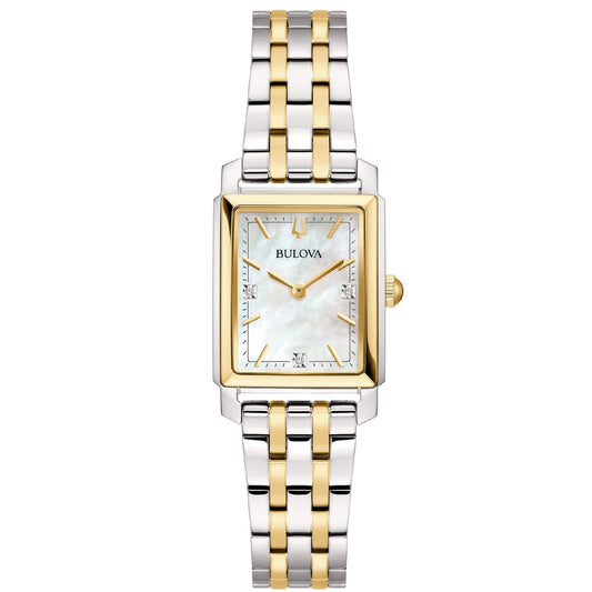 Orologio solo tempo Bulova Sutton Tank Ladies da donna 98P220-1