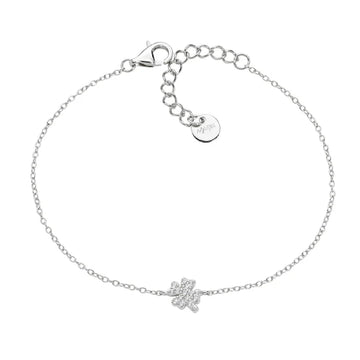 Bracciale catena Amen in argento quadrifoglio zirconi bianchi Regolabile 16-19 cm