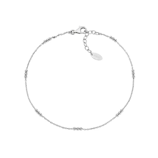 Cavigliera donna Amen in argento rodiato con tre sferette MISURA UNICA