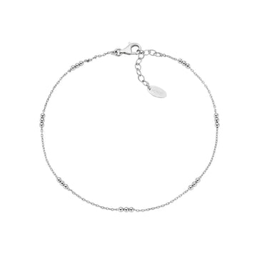 Cavigliera donna Amen in argento rodiato con tre sferette MISURA UNICA