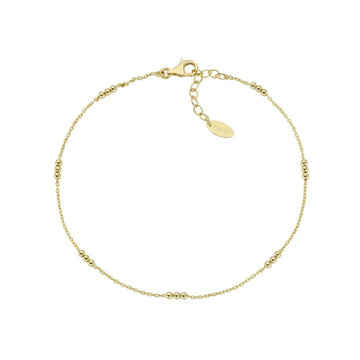 Cavigliera donna Amen in argento dorato con tre sferette MISURA UNICA