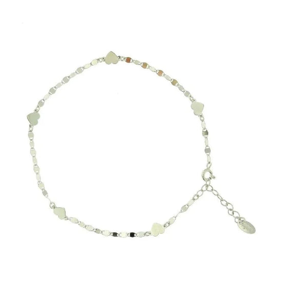 Cavigliera da donna Amen in argento con piccoli cuori MISURA UNICA