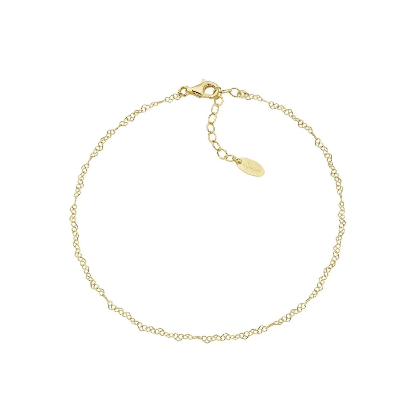 Cavigliera da donna Amen in argento dorato con piccoli cuori MISURA UNICA