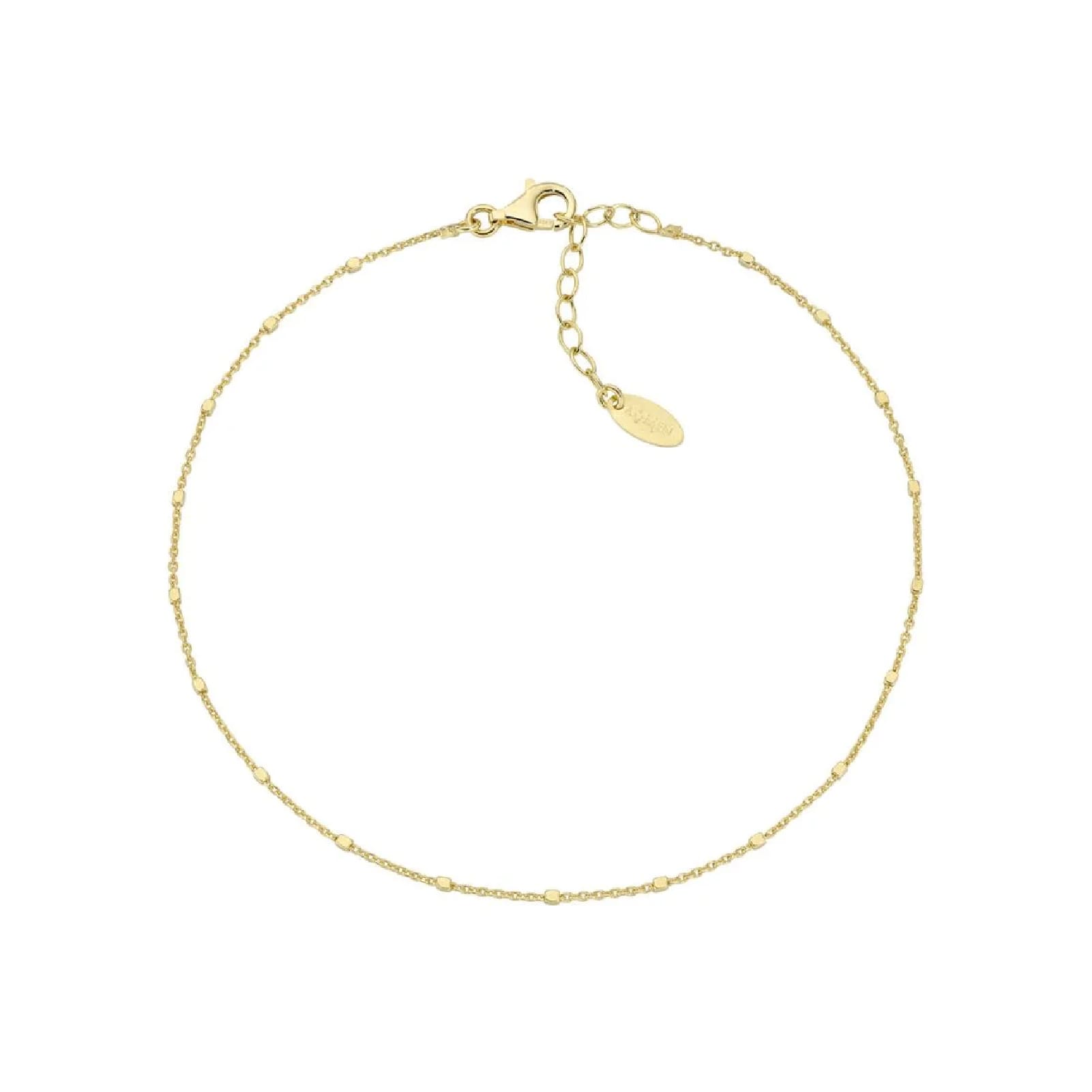 Cavigliera donna Amen in argento dorato con piccoli cubi MISURA UNICA