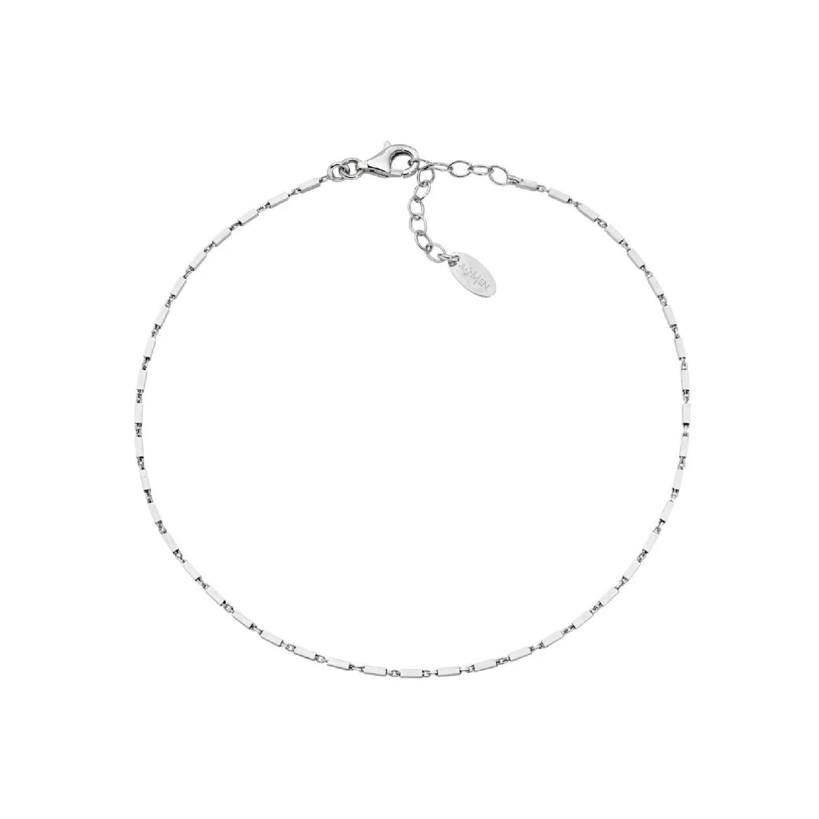 Cavigliera da donna Amen in argento con piccoli rettangoli MISURA UNICA