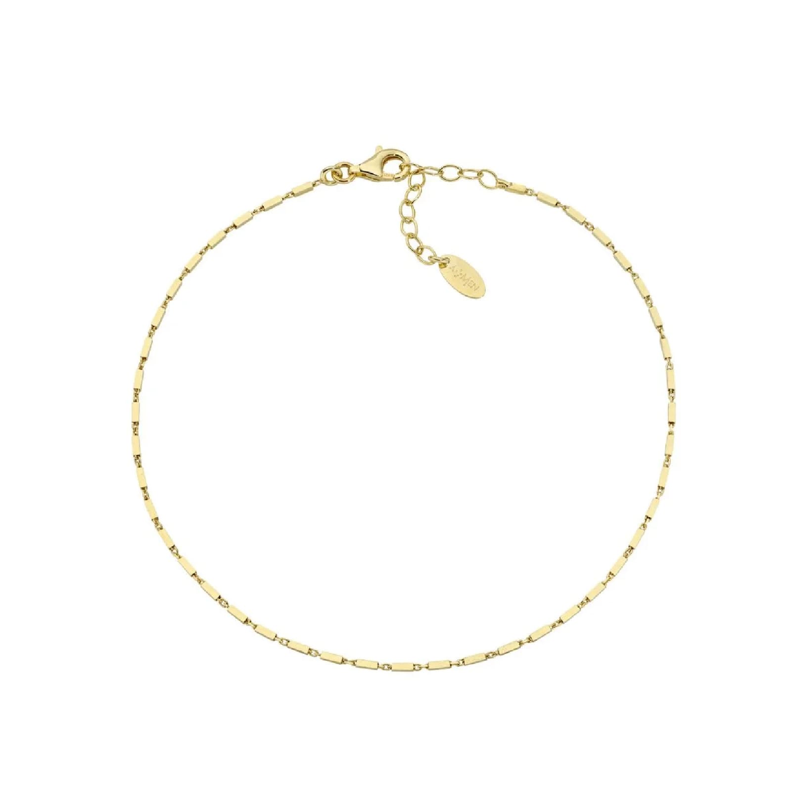 Cavigliera da donna Amen in argento dorato con rettangoli MISURA UNICA