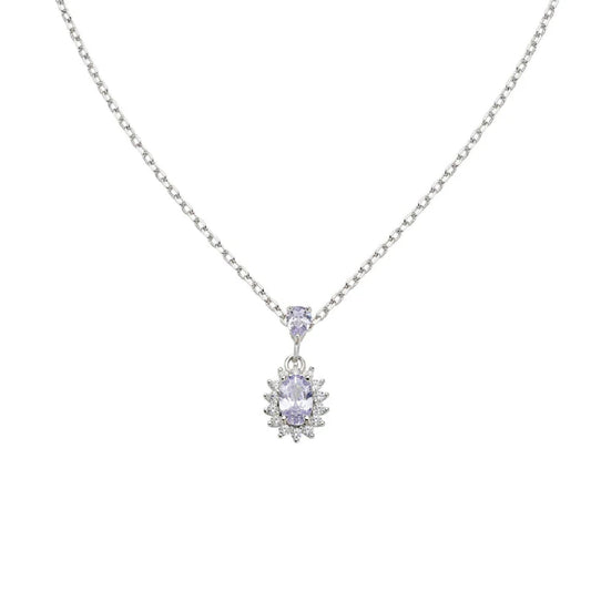 Collana Amen Mini Royal Lady in argento con zircone lilla MISURA UNICA