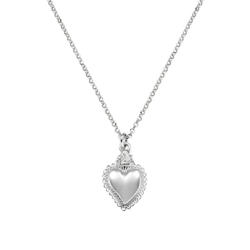 Collana girocollo Amen in argento 925 con pendente cuore MISURA UNICA