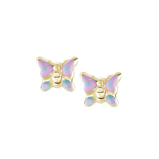 Orecchini lobo Amen bimba argento dorato farfalle colorate MISURA UNICA
