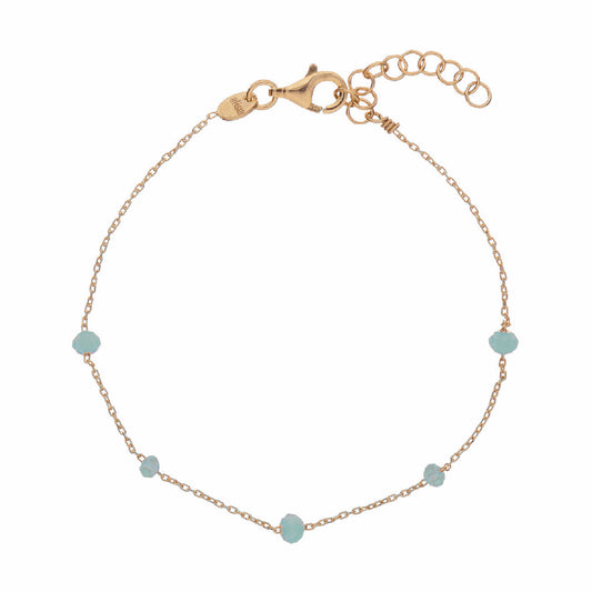 Bracciale donna Alisia in argento dorato 5 pietre turchese