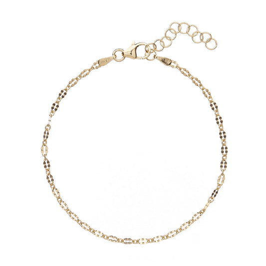 Cavigliera da donna Alisia in argento dorato maglia sfaccettata
