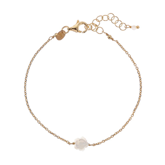 Bracciale da donna Alisia in argento dorato con rosellina Regolabile 15,5-18,5 cm