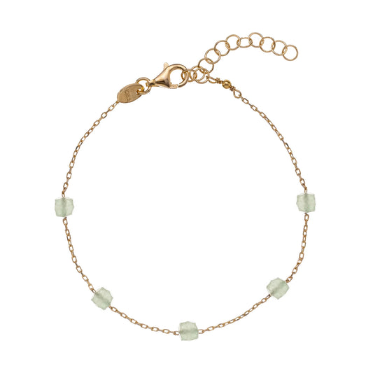 Bracciale donna Alisia in argento dorato con avventurina Regolabile 15,5-18,5 cm