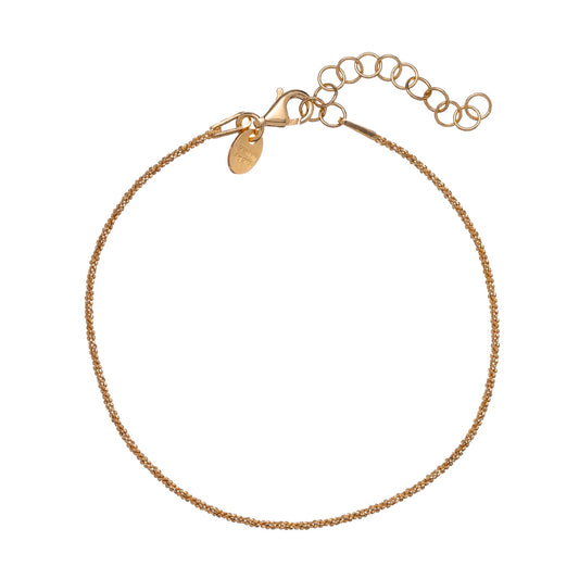 Cavigliera da donna Alisia in argento dorato maglia corda