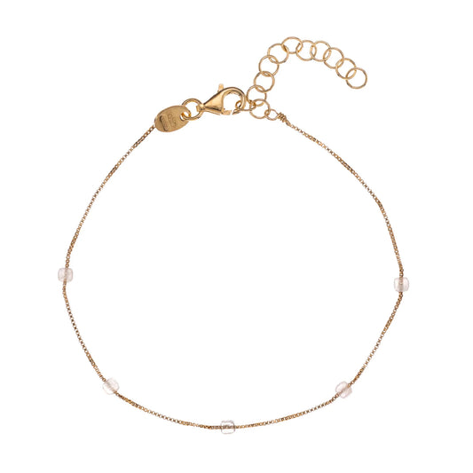Bracciale donna Alisia in argento dorato pietre avventurina Regolabile 15,5-18,5 cm