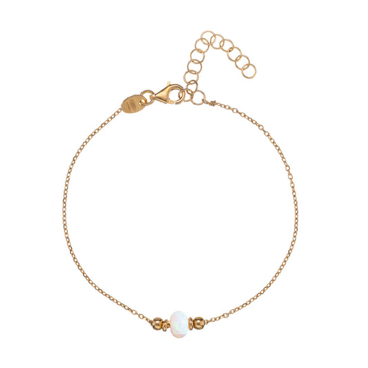 Bracciale da donna Alisia in argento dorato con opale Regolabile 15,5-18,5 cm