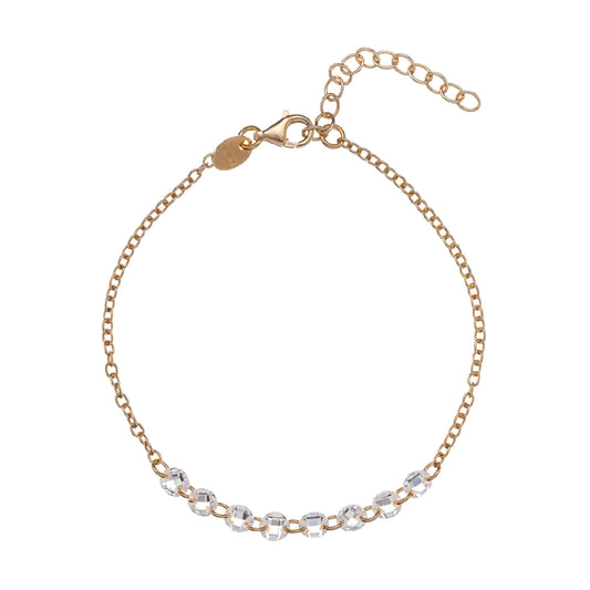 Bracciale da donna Alisia in argento dorato con zirconi Regolabile 15,5-18,5 cm