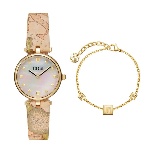 Set Alviero Martini orologio e bracciale in acciaio dorato MISURA UNICA