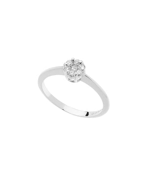 Anello da donna della collezione Comete Rose Di Diamanti in oro bianco 18kt con 7 diamanti con caratura totale di 0,16 ANB2547