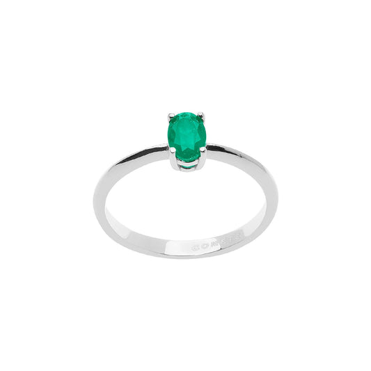 Anello donna Comete Fantasia Di Colore oro bianco con smeraldo 0,43 carati ANB2677-2