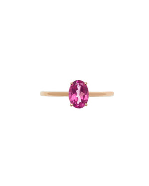 Anello solitario della collezione Comete Fantasia Di Topazio Rosa da donna in oro rosa 750 con topazio rosa ovale di carati 0,80 ANB2678