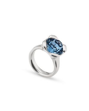 Anello solitario da donna Uno de 50 Charismatic Rock n' Blue in lega metallica con cristallo blu in un design geometrico ANI0789AZUMTL