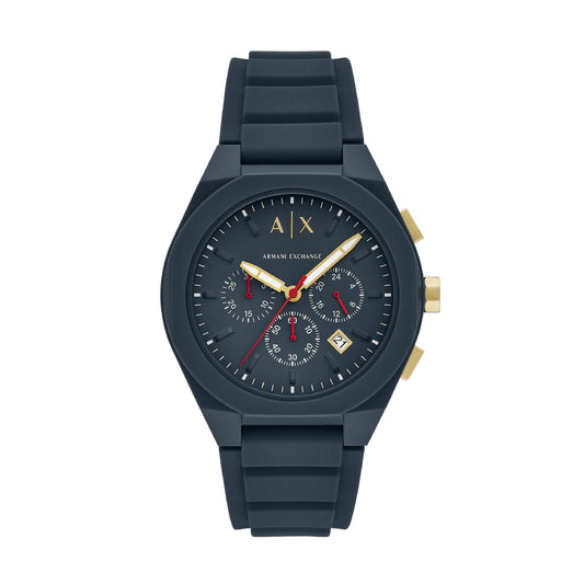Orologio cronografo Armani Exchange in silicone e nylon blu MISURA UNICA